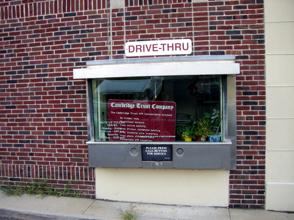 drive-thru bank teller window