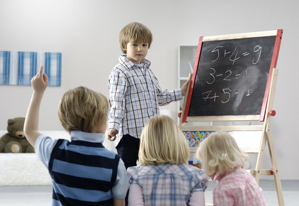 babies at the blackboard