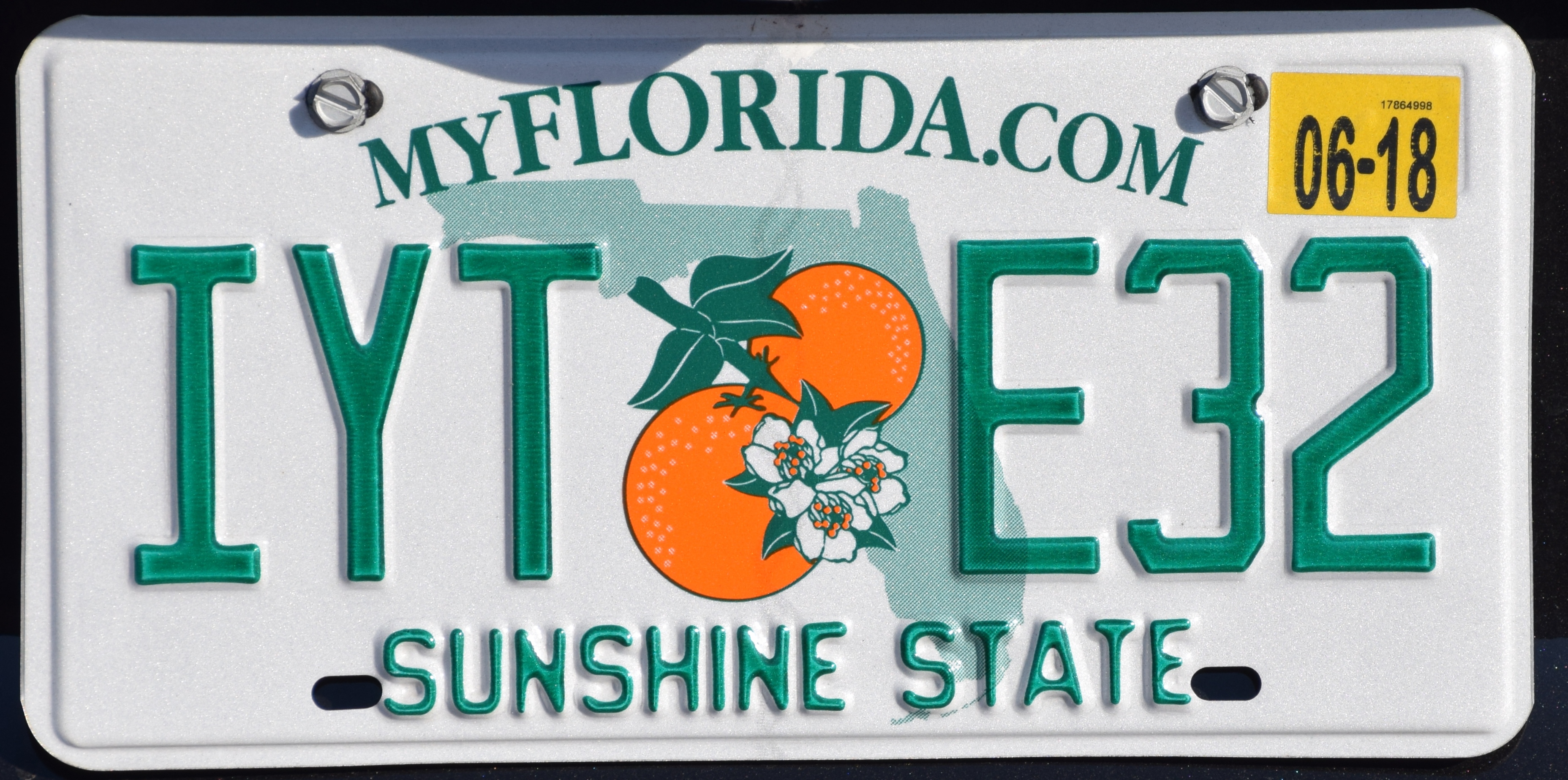 2018 Florida license plate IYT E32
