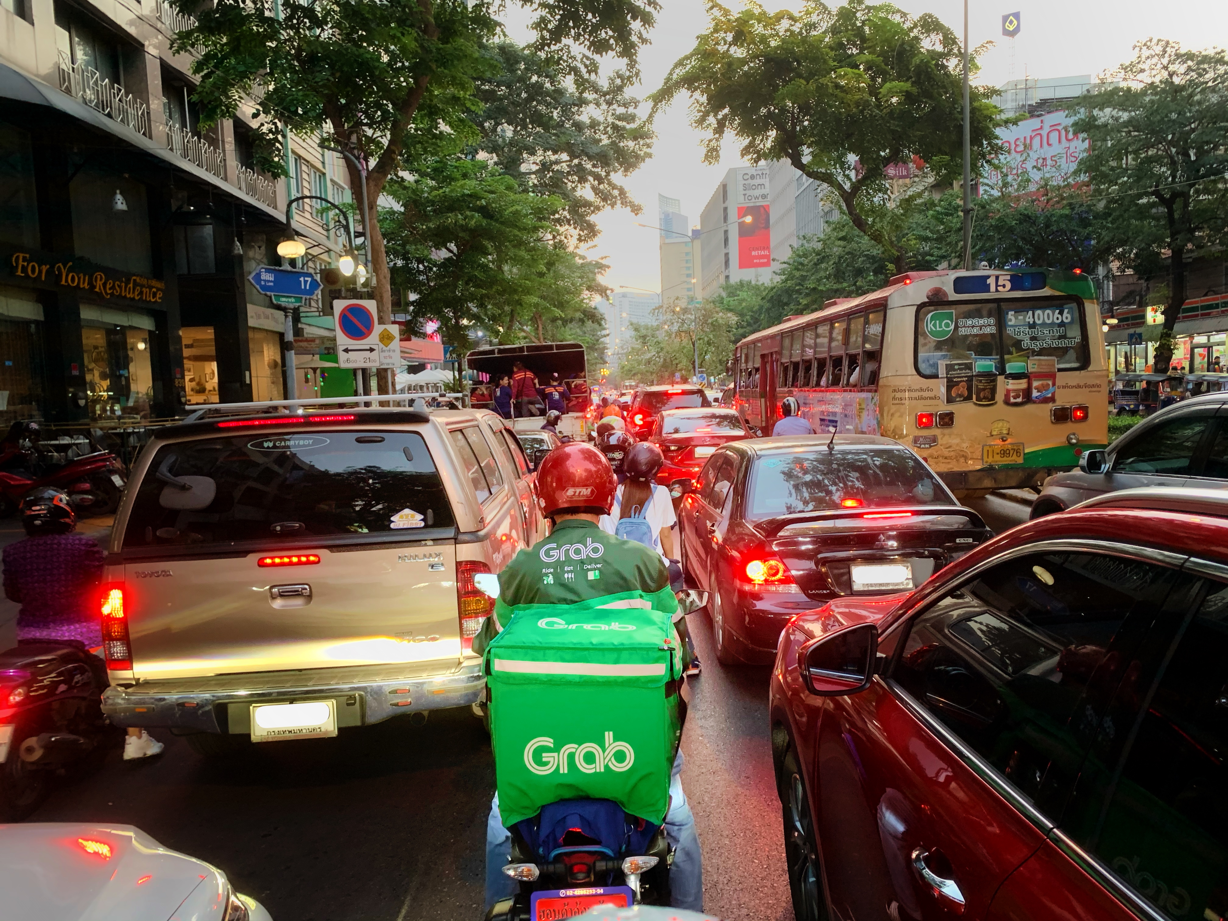 Grab Delivery Driver on Bangkok Road